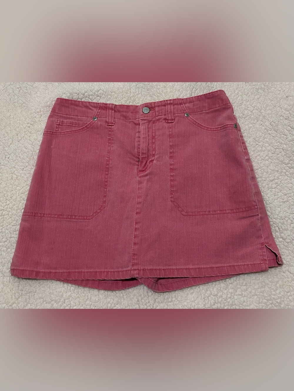 Gloria Vanderbilt Denim Skort in Rose Pink  Front & Back Pockets